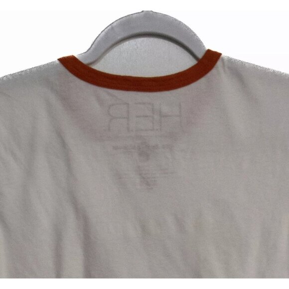 HER Womens White Red Cotton T-Shirt Graphic Print Cropped Top Short Sleeve M - Picture 5 of 7